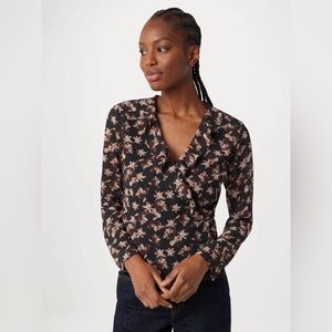 NWT Frank and Oak Size L The Crossover Floral Blouse